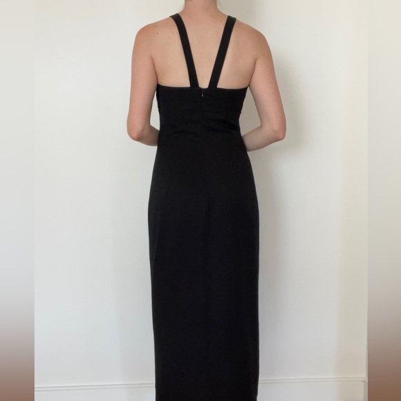 Faviana NY black evening dress / maxi / mesh with sequins - Picture 11 of 12